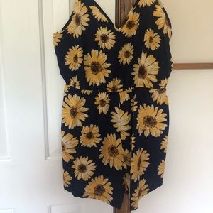 Sunflower Spaghetti Strap Romper